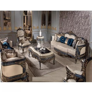 Conjunto de muebles tallados a mano para sala de estar, conjunto de sofá de 8 plazas, estilo árabe, barroco, Ultra lujoso - Product Image 1