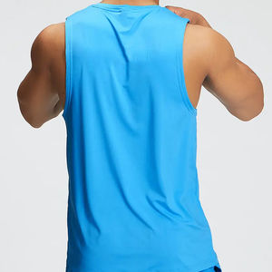 OEM personalizable hombres camiseta sin mangas de alta calidad 100% algodón de talla grande Casual Fitness ropa deportiva al por mayor poliéster Spandex - Product Image 4