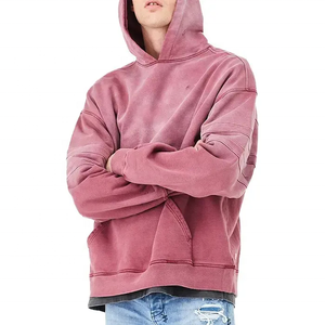 Fabricant de sweats à capuche délavés pour hommes en éponge lourde de haute qualité, logo vierge, pulls à capuche décontractés unisexes - Product Image 2