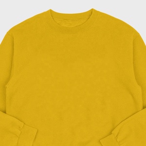 Jersey de lana de algodón bordado con estampado de alta calidad, cuello redondo sólido, logotipo personalizado, sudaderas de cuello redondo Unisex - Product Image 2