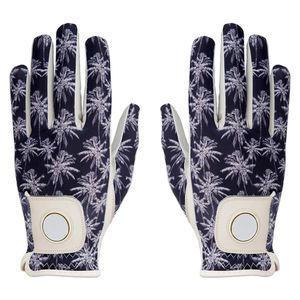 Gants de golf en cuir Cabretta pleine fleur personnalisés avec logo imprimé, antidérapants, fermeture auto-agrippante, haute qualité, respirants, pour hommes (droitier/gaucher) - Product Image 1