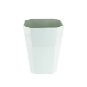 Glorious Octagonal Lacquer White Rubbish Bin Best Selling Lacquer Floor Trash Bin For Your Home Cleaning