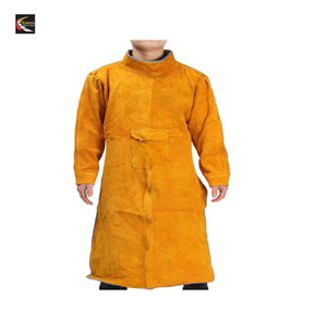 Chaqueta de soldadura resistente al calor, delantal de soldadura de cuero de vaca con manga para trabajo de corte de soldadura resistente - Product Image 2