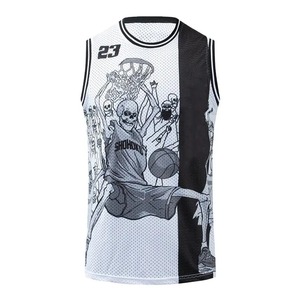 <b>Men</b> High Quality Quick Dry Breathable Jersey <b>Skull</b> Number Sports Sleeveless Unisex <b>Men</b> Women Mesh Soccer Basketball Jersey Laker - Product Image 3