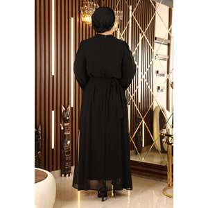 Robe Abaya décontractée ElbiseChic en mousseline de coton 100% à taille naturelle et coupe trapèze - Product Image 5