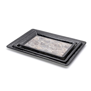 American Style <b>Black</b> & White Eco-Friendly Wedding Table <b>Serving</b> <b>Tray</b> Wholesale New Design Handmade Marble <b>Tray</b> - Product Image 3