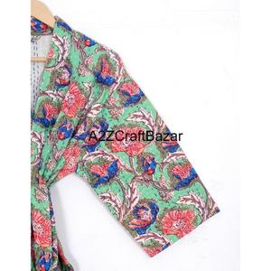 Chaqueta Reversible Acolchada con Estampado Floral, Transpirable, con Cuello en V, para Mujer, Talla Grande, Abrigo de Algodón, Tela con Estampado de Flores, Kimono Regular - Product Image 3