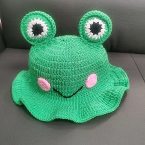 Chapeau Bob en Crochet Personnalisé pour Adulte, Motif Fraise Rouge, Vache et Monstre Grenouille, pour Usage Quotidien et Fêtes, pour Femme - Product Image 1