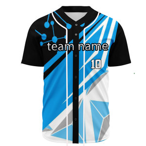 เสื้อเบสบอลเยาวชนปักลายตามสั่ง เสื้อเบสบอลแบบซับลิเมชั่น เสื้อซอฟต์บอลตาข่ายติดกระดุม - Product Image 1