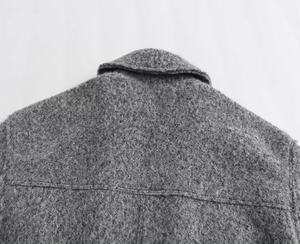 Chaqueta informal para mujer con cremallera bordada cuello vuelto manga larga Color gris sólido transpirable bolsillos delanteros impermeables - Product Image 6