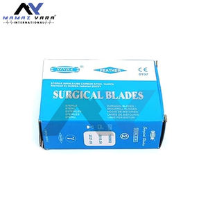 Hojas de mango de bisturí estéril 100 Surgi #21 con 2 mango libre #4-Hojas quirúrgicas de acero inoxidable para corte de precisión - Product Image 3