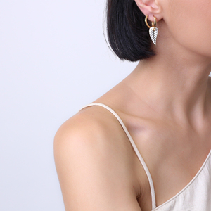 Pendientes de diseño de hoja de esmalte blanco, Pendientes colgantes turcos hechos a mano, venta al por mayor, joyería de plata de ley 925 - Product Image 2