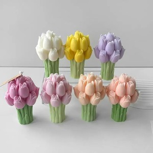 3D khuôn Tulip bó hoa Silicone khuôn nến thơm, <span class=keywords><strong>l</strong></span>àm bằng tay, thích hợp cho ngày của mẹ và Ngày Valentine trang trí nội thất - Product Image 1