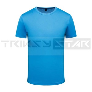 Camiseta de cuello redondo con logotipo bordado estampado personalizado 2025 de secado rápido 100% algodón Fitness deportes Top Ringer manga corta para correr - Product Image 1