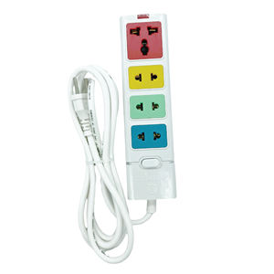 Extension <b>Socket</b> 1 Universal and <b>3</b> Two-<b>pins</b> <b>Socket</b> Wire 2.5m-4.5m-9m Colorful - Product Image 2