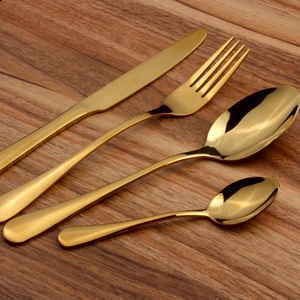 Royal gold luxury Stainless Steel <b>flatware</b> <b>set</b> with new handmade handle design <b>flatware</b> <b>set</b> for wedding - Product Image 1