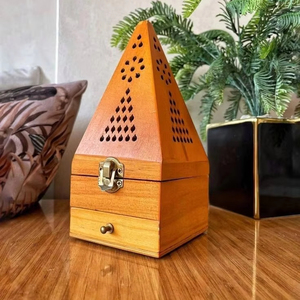 100% Natural Wood <b>Incense</b> Burner with Deeply Carved Floral Design for Bakhoor Fragrance for Home Hotels Meditation Religious Use - Product Image 1