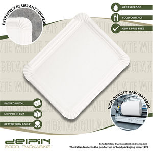 Plaque de carton blanche rectangulaire jetable écologique personnalisable fabriquée en Italie, taille différente, prête à être expédiée - Product Image 4