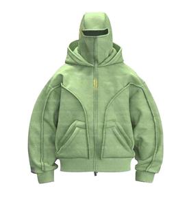 เสื้อฮู้ดดี้ผ้าฝ้าย 100% คุณภาพสูง สกรีนโลโก้ตามสั่ง แบบมีฮู้ดสองชั้น ซิปเต็มตัว สำหรับผู้ชาย แบบกันหนาว - Product Image 1