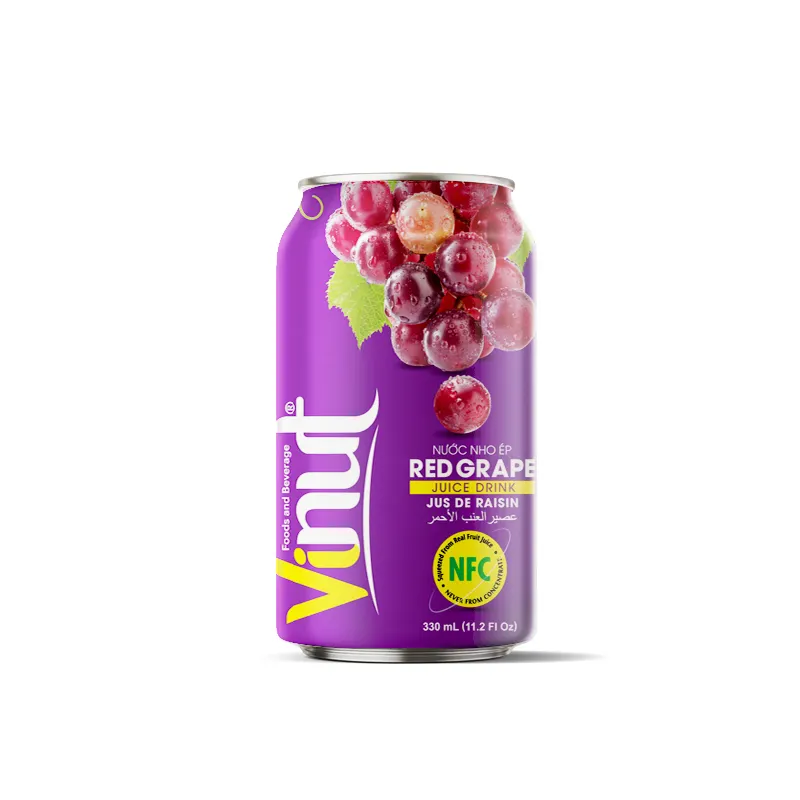 Bebidas de suco vinuito vermelhas de 330ml, não se concentrar suco natural apenas fornecedores do vietnã fabricantes