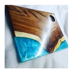 Tabla de cortar de madera y resina con asa para cocina y mesa, tabla de cortar de resina y madera de tamaño personalizado para el hogar y el Hotel - Product Image 4