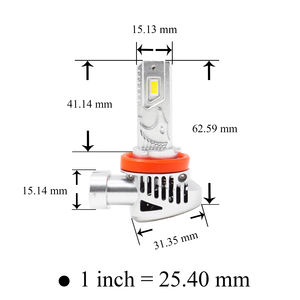 HYUGA U723 LED หลอดไฟสีขาวไฟหน้ารถยนต์ 2 ชิ้น 12V 30W 3000LM IP68 H4/H8/H9/H11/H16/9005 HB3/9006 HB4/9012 HIR2 อลูมิเนียมใหม่ - Product Image 4