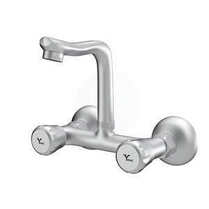 Grifo Mezclador para Fregadero de Cocina con Dos Perillas Giratorias, Control Equilibrado de Agua Fría y Caliente y Diseño Elegante para Áreas de Lavado - Product Image 1