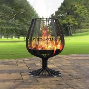 Oversized round metal <b>fire</b> <b>pit</b> with high temperature resistant finished offering superior heat output for outdoor spaces - Product Image 2