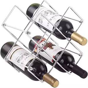 Estante para Botellas de Vino de Diseño Más Vendido, Color Negro, Calidad Estándar, Soporte de Almacenamiento de Botellas de Hierro Metálico, Uso Decorativo para Comedor - Product Image 2