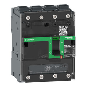 Interruttore Automatico Schneider Electric ComPacT NSXm E C12E6TM125L EverLink 4 Poli 3D 125A con Unità di Sgancio TMD 16kA 415VAC - Product Image 1