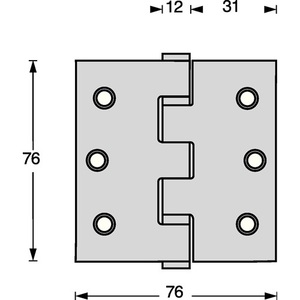 INTERSTEEL Stainless Steel 76x76mm Square-Edged Ball Bearing <b>Door</b> Hinge DIN Left/Right Matt Finish Extendable Pin <b>Door</b> <b>Racks</b> - Product Image 3