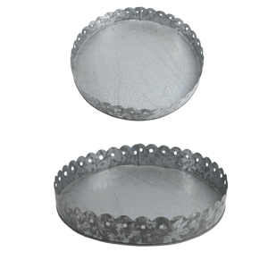 Bandeja de servicio de metal galvanizado de diseño moderno Bandeja de postre simple para hotel en casa para ocasiones Plantas Fabricante de exportación directa - Product Image 5