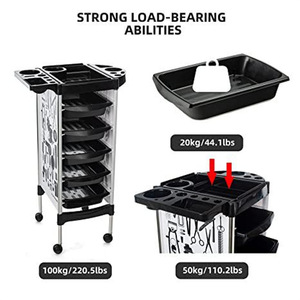 Venta al por mayor de peluquero profesional de peluquería negro más nuevo equipo de salón de lujo carro - Product Image 2