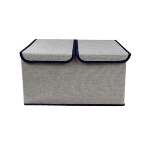 Boîtes de rangement en tissu épais respirant sacs en tissu pliable Cube de rangement panier organisateur avec couvercle et poignées rabattables - Product Image 1