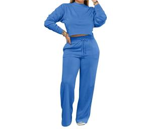 <b>Women's</b> Casual Winter Clothing Sets Breathable Pullover <b>Top</b> & Pants Solid Color <b>Warm</b> 2Pcs Suits Tracksuit Outfit - Product Image 4