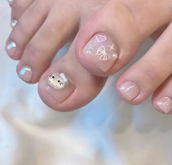 Wholesale Little Girl Artificial Toe Press On Nails ABS False Toe Nails