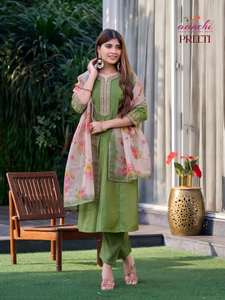 Presentamos el nuevo conjunto de Kurti de tela romana Simmer con estampado digital y dupatta para mujer. - Product Image 5