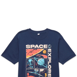 Camiseta Azul Marino para Hombre, Manga Corta, Cuello Redondo, Transpirable, Corte Holgado, 100% Algodón Jersey, Ecológica, Estilo Urbano, 320g - Product Image 5