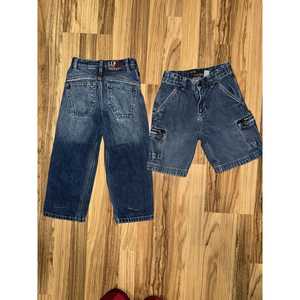 2T e Cargo Jeans | Baggy Streetwear Denim | Hip Hop Hebilla Correas | Edgy Grunge Outfit | Dark Y2K Estética | Patchwork de pierna ancha - Product Image 1