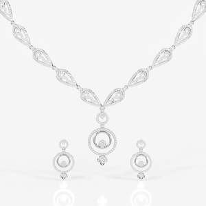 Aurelle Moissanite Diamond Studded 9k Gold <b>Necklace</b> for Weddings - Product Image 5