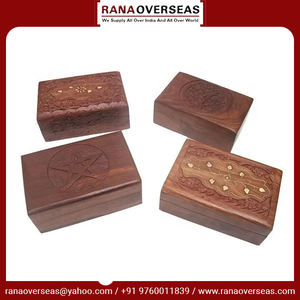 Boîte de rangement en bois fabriquée à la main et incrustation en laiton, boîte de rangement rectangulaire pour bibelots, bijoux et souvenirs - Product Image 6