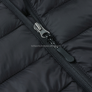 OEM Winter Outdoor Men's Puffer <b>Jacket</b> Custom Logo Canvas Fabric Stand Collar <b>Silver</b> Shiny and Padded Wholesale Customized - Product Image 4