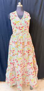 Summer Bohemian Handblock Print Handmade Women Long Maxi <b>Dress</b> Casual Full Sleeve <b>High</b> <b>Waist</b> Beach Women Cotton <b>Dresses</b> - Product Image 2