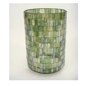 <b>Red</b> & Pink Color Mosaic Finished Glass Hurricanes <b>Candle</b> Holder for Home Decorative Party Christmas Table Decor - Product Image 5
