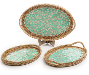 MOP plateau en jute nacré de qualité standard pour les fêtes à la maison servant des noix et des fruits prix de gros plateaux à plateau - Product Image 6