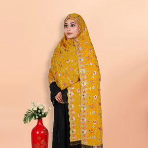 Hiyab Premium de Georgette para Mujer con Bordado Intenso y Lentejuelas, con Cuentas, Borde de Encaje Latkan para Ocasiones Especiales - Product Image 2