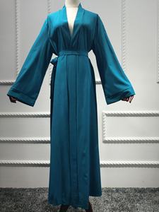 Open Front Dubai Abaya <b>Kimono</b> for Muslim Women Modest Cardigan Coat Pleated Saudi <b>Robe</b> for Ramadan Eid Turkish Style Hijab <b>Robe</b> - Product Image 5