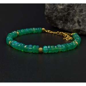 18K Gold Filled Green <b>Opal</b> Beaded <b>Bracelet</b> Ethiopian Style Bohemia Jewelry with Garnet Amethyst Quartz Gift for Occasions - Product Image 2