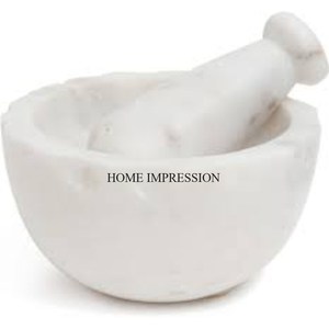 Mortero y Maja de mármol blanco de suministro directo de fábrica más vendido con base y mango de madera a un precio impresionante de la India - Product Image 5