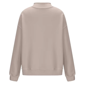 Bas quantité minimale de commande meilleure vente femmes col montant 100% coton matériel léger pull Style personnalisé Logo impression OEM Service - Product Image 1